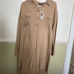 NWT Cream beige tan tunic long sleeve